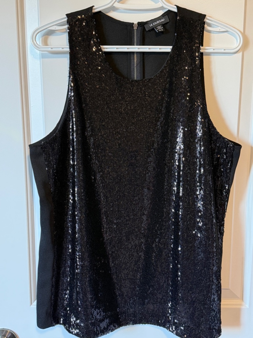 Le Chateau black sequin blouse tanktop - XL